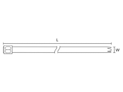 Dimensional drawing 2 Hellermann Tyton MBT8SS Cable tie 4 6x201mm metallic silver