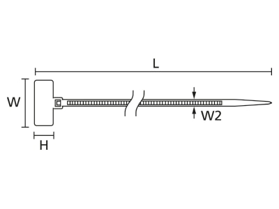 Mazeichnung 2 Hellermann Tyton IT18FL N66 NA Kennzeichnungsbinder natur