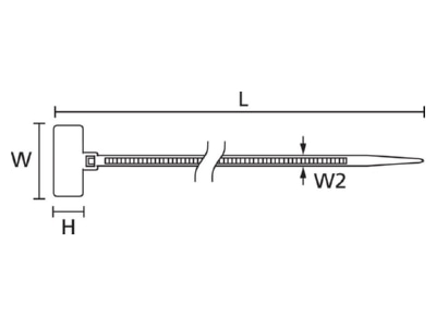 Mazeichnung 4 Hellermann Tyton IT18FL N66 NA Kennzeichnungsbinder natur