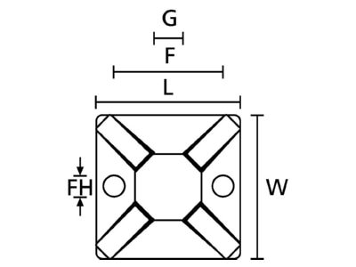 Mazeichnung 3 Hellermann Tyton MB4A N66 NA C1 Befestigungssockel