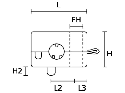 Mazeichnung 2 Hellermann Tyton KK3 N66 BK Zugentlastungsschelle