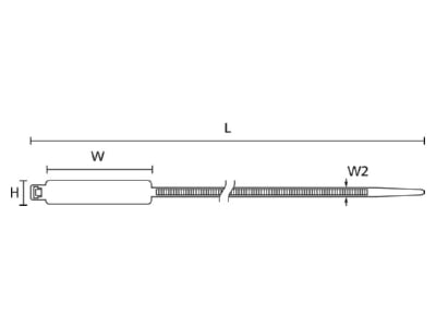 Dimensional drawing Hellermann Tyton IT50L N66 NA Cable tie 4 7x390mm natural colour