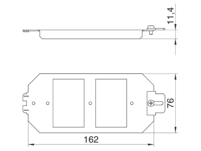 Mazeichnung 2 OBO MTU 2 Grundtraeger f  Traegerplatte