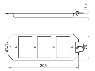 Mazeichnung 1 OBO MTU 3 Grundtraeger f  Traegerplatte