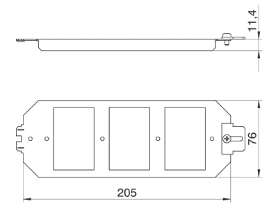 Mazeichnung 2 OBO MTU 3 Grundtraeger f  Traegerplatte