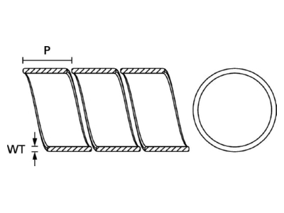 Mazeichnung 1 Hellermann Tyton SBPEFR9 WH PE Spiralschlauch