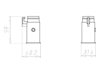 Dimensional drawing Kaiser 1261 20 Accessory for junction box