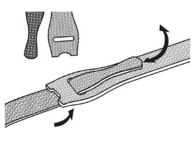 Maßzeichnung 2 Hellermann Tyton Textie S BK  VE10  Kabelbinder 150x12 5mm Textie S BK  Inhalt  10 