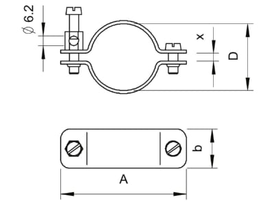 Mazeichnung 2 OBO 942 15 Erdungsschelle CU