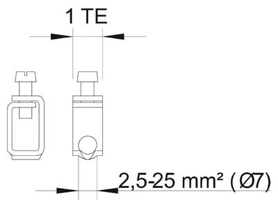 Mazeichnung 1 OBO 1801 RK25 Reihen Klemmschelle