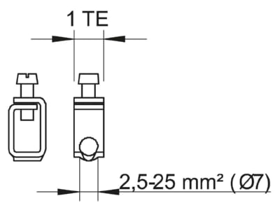 Mazeichnung 2 OBO 1801 RK25 Reihen Klemmschelle