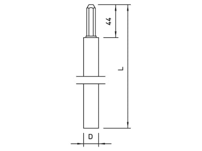 Dimensional drawing 1 OBO 219 20 OMEX FT 1 5m Earth rod 1500mm
