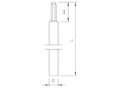 Dimensional drawing 2 OBO 219 20 OMEX FT 1 5m Earth rod 1500mm