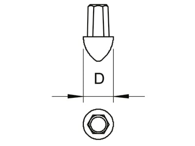 Dimensional drawing 1 OBO 1819 20 Impact pin for earthing rod
