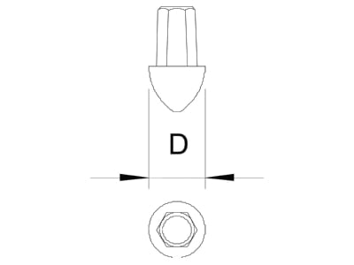 Dimensional drawing 2 OBO 1819 20 Impact pin for earthing rod