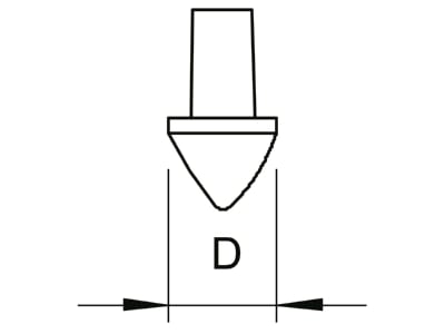 Dimensional drawing 1 OBO 1819 20BP Impact pin for earthing rod
