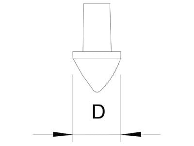 Dimensional drawing 2 OBO 1819 20BP Impact pin for earthing rod