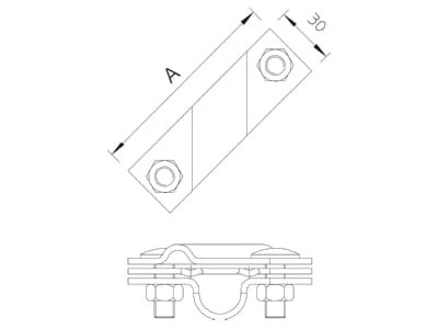 Mazeichnung 3 OBO 2760 20 FT Anschlusschelle f Rund  Flachl 