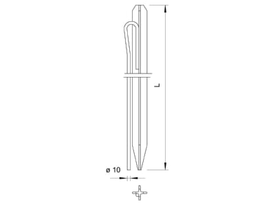 Dimensional drawing 2 OBO 213 1500 F Earth rod 1500mm