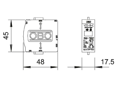 Mazeichnung 1 OBO C 25 B C 0 Ueberspannungsableiter