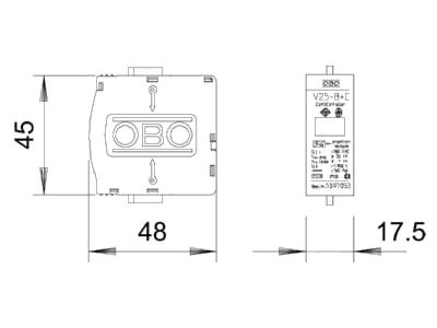 Mazeichnung 2 OBO C 25 B C 0 Ueberspannungsableiter