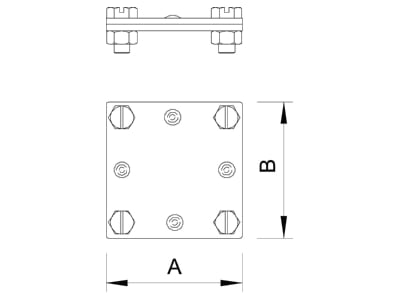 Mazeichnung 3 OBO 255 A FL30 FT Kreuzverbinder o Zwischenplatte