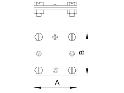 Mazeichnung 2 OBO 256 A DIN 40 FT Kreuzverbinder o Zwischenplatte