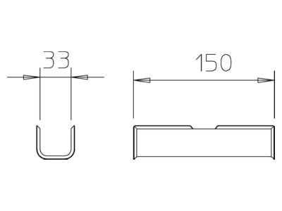 Dimensional drawing 1 OBO 2031 LW15 Shell for cable clamp 28 96mm
