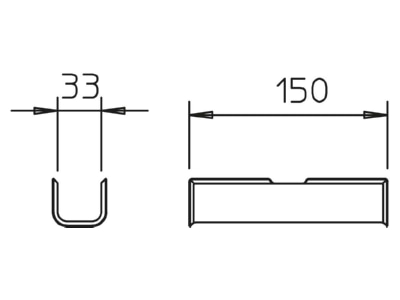 Dimensional drawing 2 OBO 2031 LW15 Shell for cable clamp 28 96mm