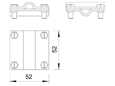 Mazeichnung 1 OBO 254 DIN 8 10 FT Kreuzverbinder vz