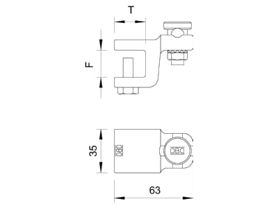 Mazeichnung 1 OBO 5004 DIN FT 20 Falzklemme Fix Kontakt