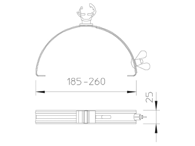 Mazeichnung 1 OBO 132 K VA Dachleitungshalter 260mm V2A