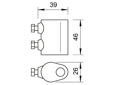 Mazeichnung 1 OBO 223 DIN ZN Trennstueck 8 10x16mm