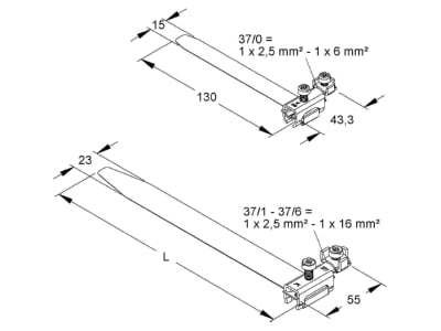 Dimensional drawing Kleinhuis 37 1 Earthing pipe clamp 17 5   48mm