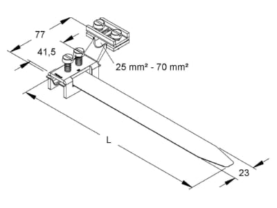 Mazeichnung Kleinhuis 38 4 Erdungs Bandschelle mit Anschlussklemme