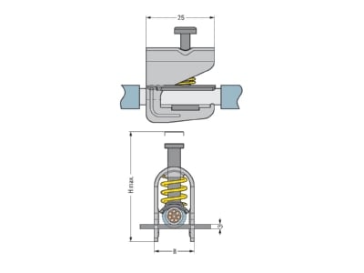 Dimensional drawing WAGO 791 107 Shield connection clamp 1 5   6 5mm