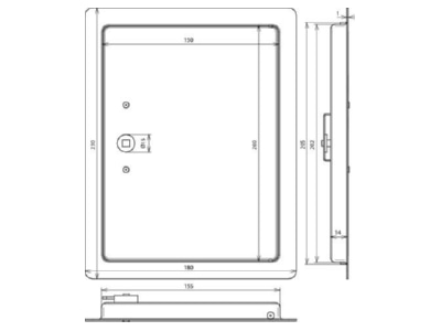 Dimensional drawing 1 Dehn 476 001 Inspection door for lightning protection
