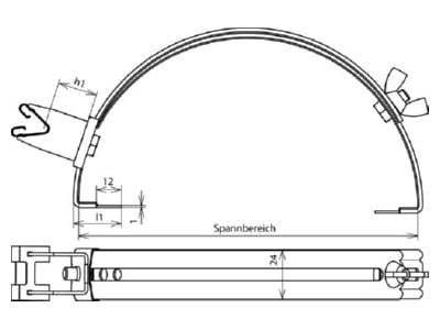 Mazeichnung 1 Dehn 206 109 Dachleitungshalter DEHNgrip NIRO