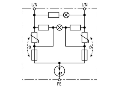 Circuit diagram 1 Dehn NSM PRO TW Surge protection device 230V 2 pole
