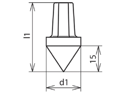 Dimensional drawing 1 Dehn 620 001 Impact pin for earthing rod
