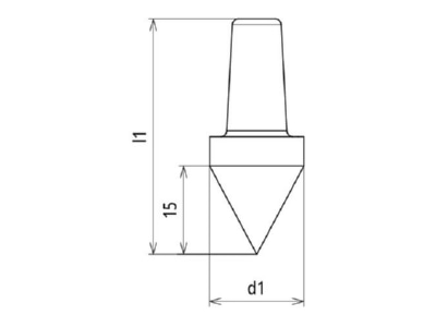 Dimensional drawing 2 Dehn 620 001 Impact pin for earthing rod
