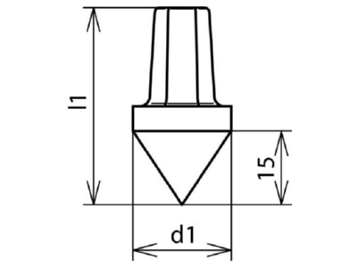 Dimensional drawing 3 Dehn 620 001 Impact pin for earthing rod