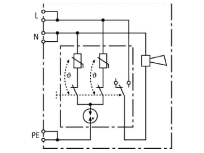 Circuit diagram 1 Dehn DFL D 255 Surge protection device 230V 3 pole
