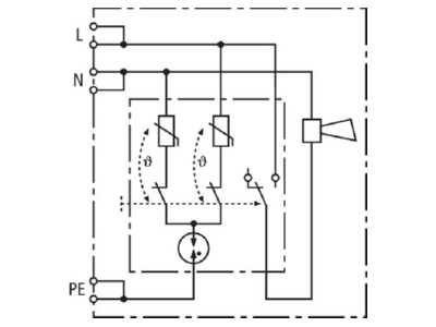 Circuit diagram 2 Dehn DFL D 255 Surge protection device 230V 3 pole
