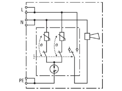 Circuit diagram 3 Dehn DFL D 255 Surge protection device 230V 3 pole
