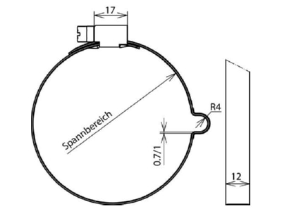 Mazeichnung 1 Dehn 200 089 Leitungshalter f  Rd 8mm NIRO