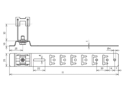 Mazeichnung 2 Dehn 206 309 Dachleitungshalter UNIgrip NIRO