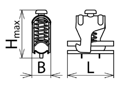 Dimensional drawing 3 DEHN SAK 14 AS V4A Shield connection clamp 8   14mm