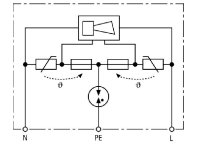 Circuit diagram 2 Dehn DFL M 255 Surge arrester DEHNflex  230V AC  IP20  Typ3 
