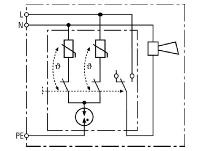 Circuit diagram 1 Dehn DFL A 255 Surge protection device 230V 2 pole
